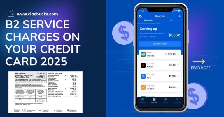 B2 Service Charges on Your Credit Card