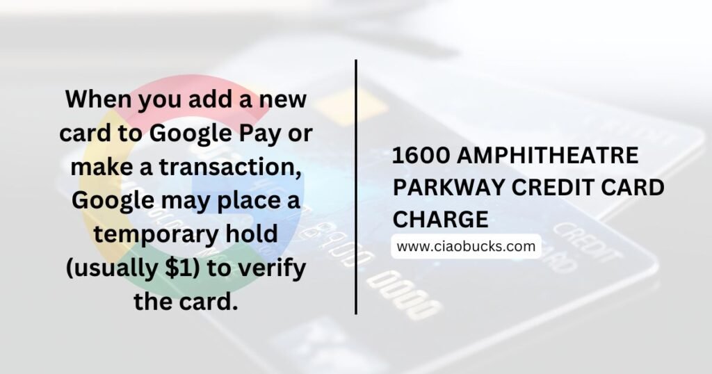 1600 Amphitheatre Parkway Credit Card Charge