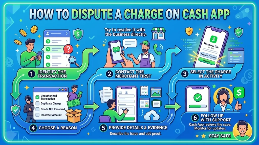 Step by step guide to dispute a charge on cash app
